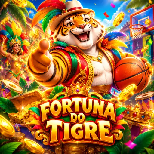 Símbolos do Fortune Tiger: tigre dourado, lingote yuan bao e moeda chinesa